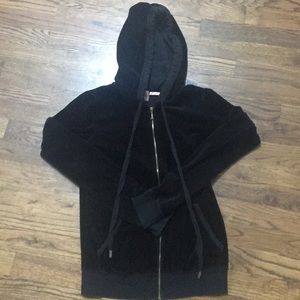 Velour black Juicy Couture zip up sweater